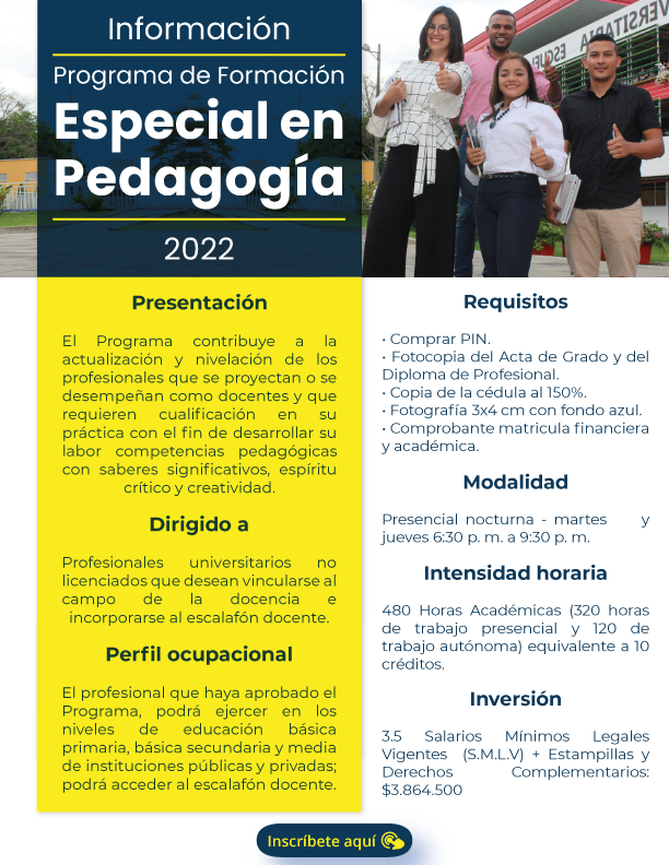 Info1 Formación Especial en Pedagogía 2022-2